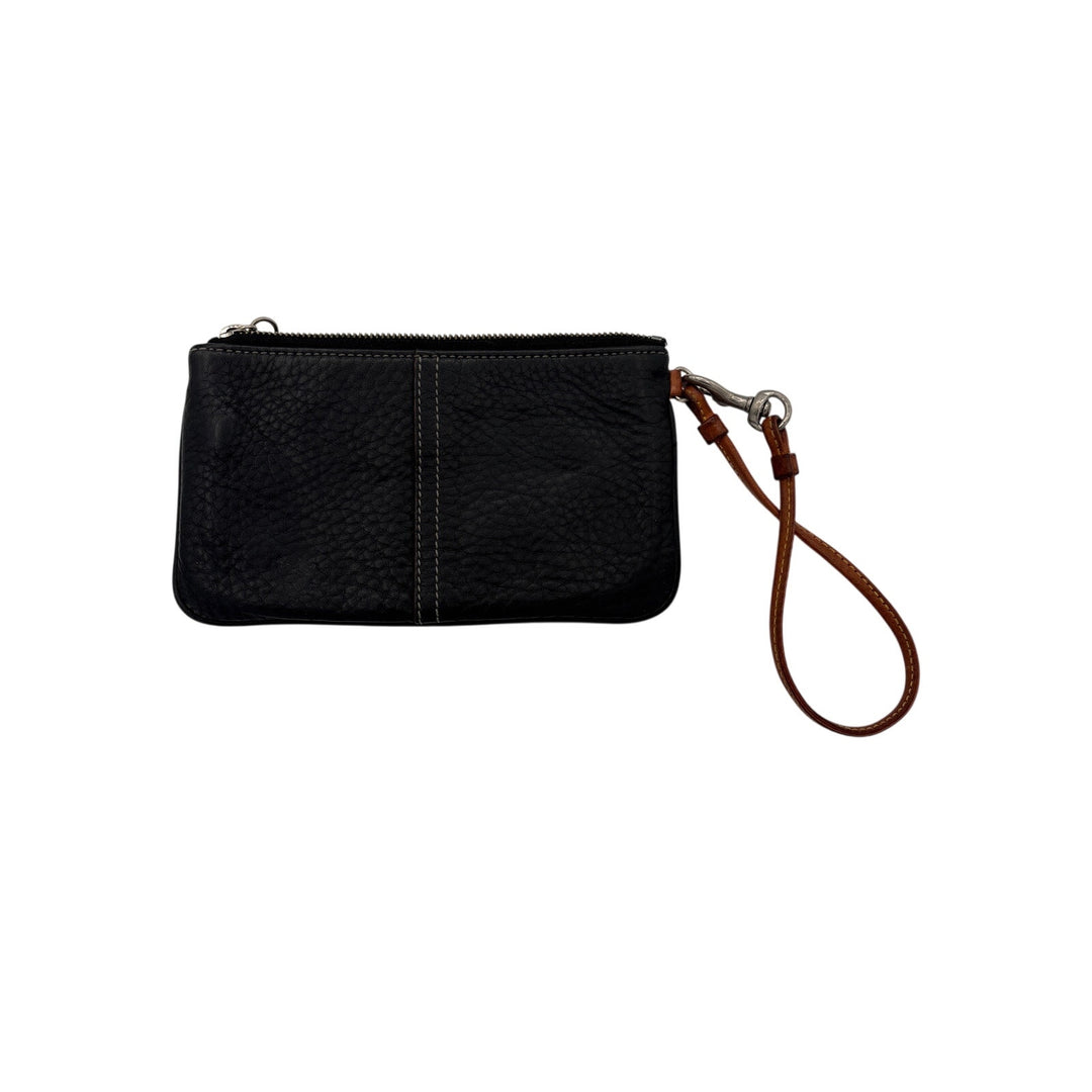 Women’s Coach Black Leather Wallet w/ Brown Removable Strap