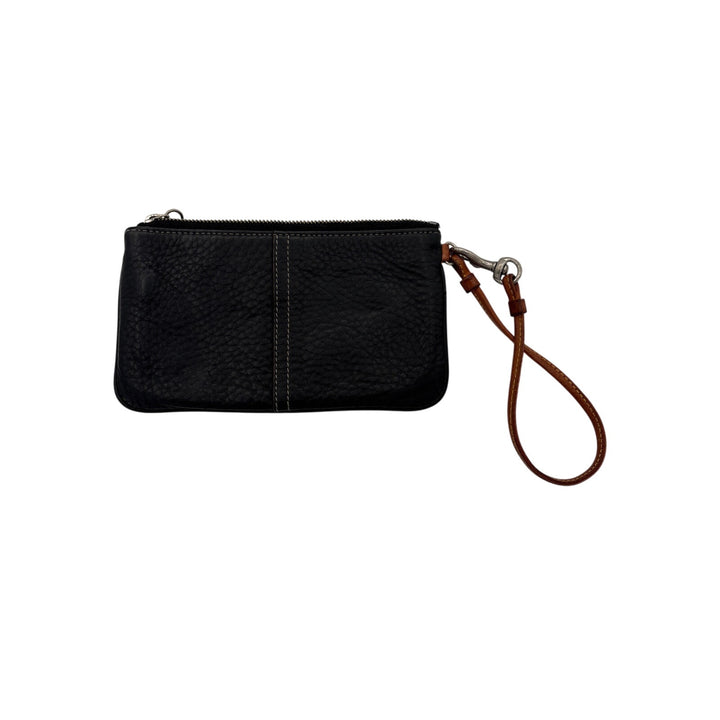 Women’s Coach Black Leather Wallet w/ Brown Removable Strap