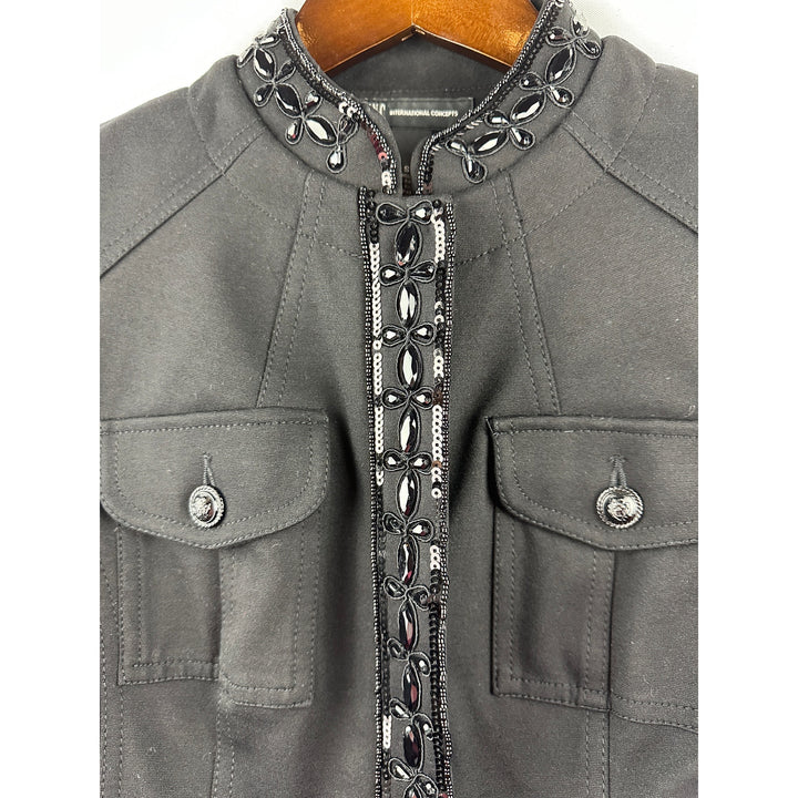 Women’s INC Black Embellished Tailored Jacket Size Small