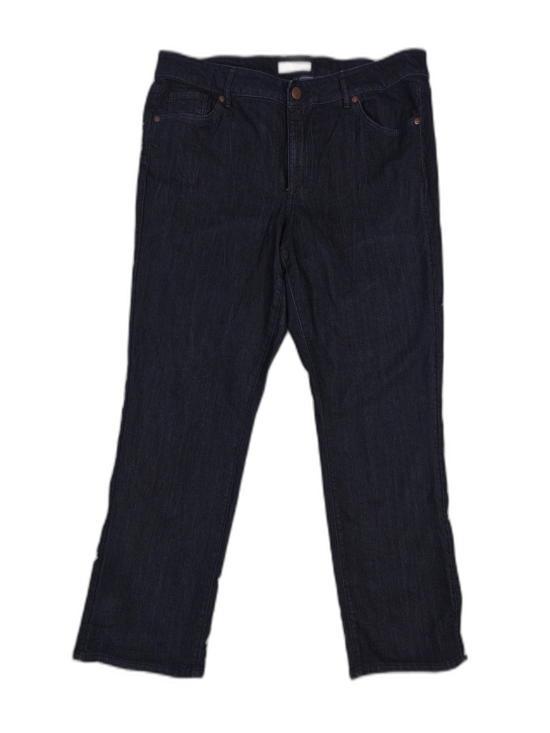 Womens LOFT Curvy Kick Crop Jeans Dark Wash Size 31/12