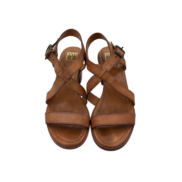 Women’s Frye Size 8 Medium Brown Leather Strappy Heels