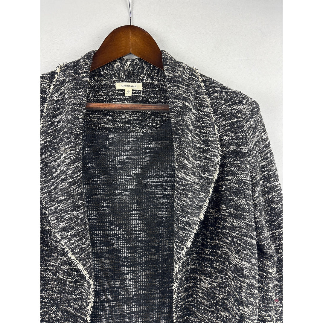 Women’s Max Studio Small Black & White Tweed Long Blazer
