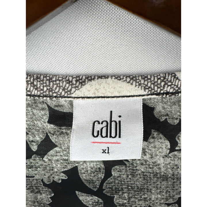 Women’s Cabi XL Black & White Floral Patterned Sleeveless Blouse