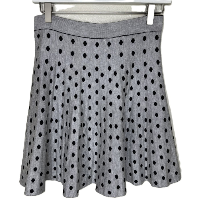 NWT Bethany Mota Black & Gray Polka Dot Reversible Knit Skater Skirt, Medium