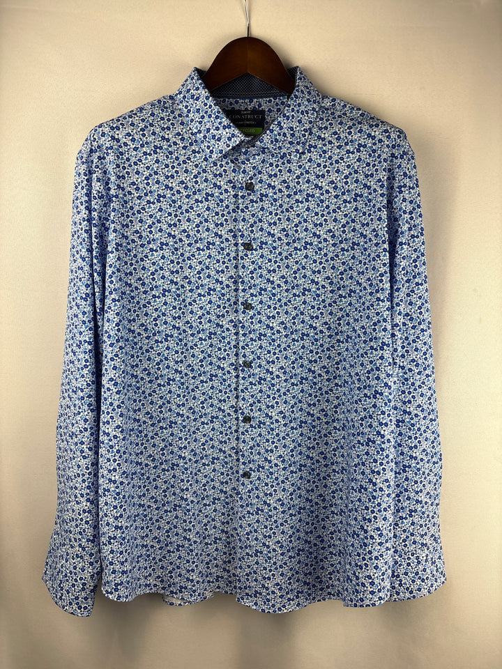 Men’s Construct XXL Blue Floral Dress Button Down