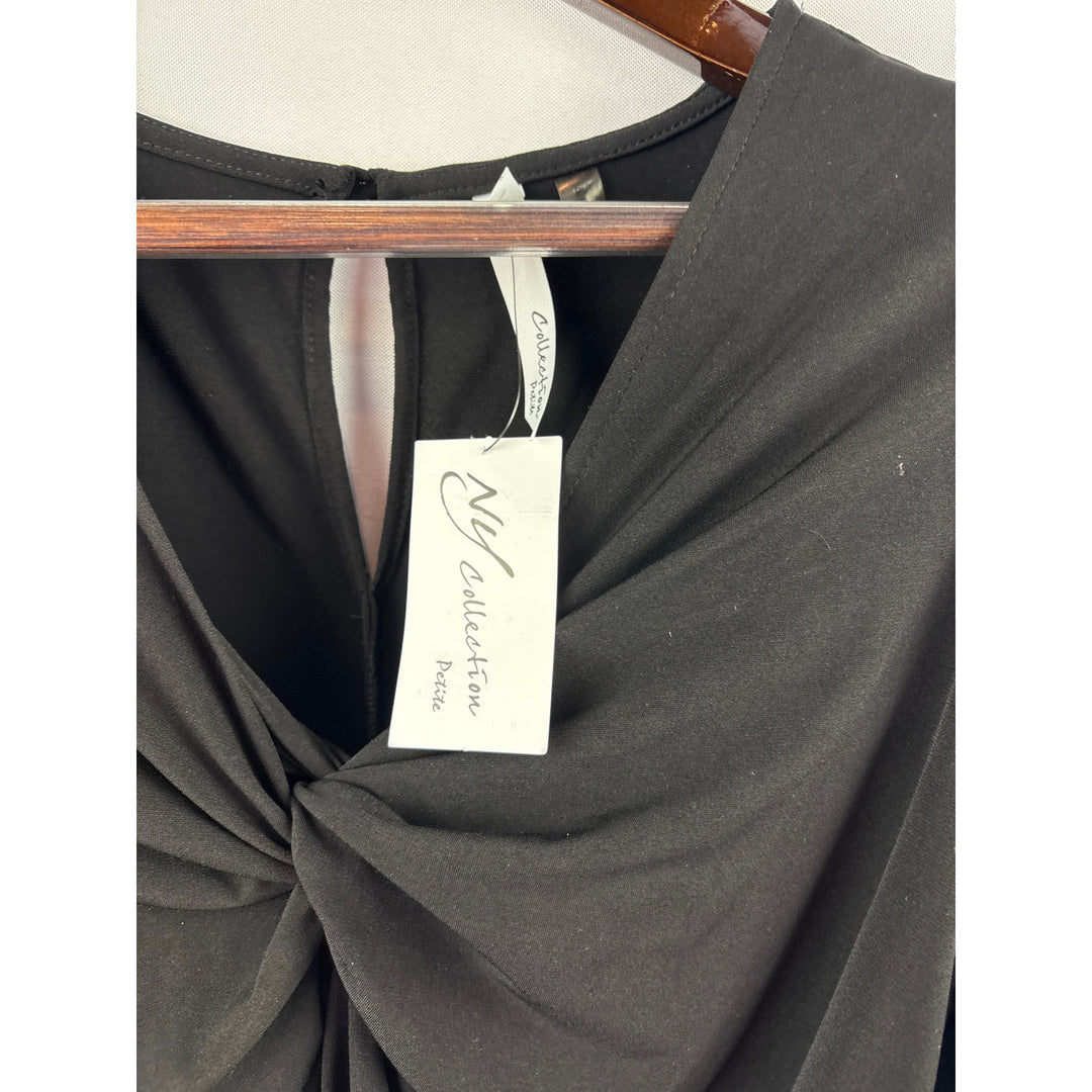 Women’s NY Collection Petite Large Black Short Sleeve Pantsuit