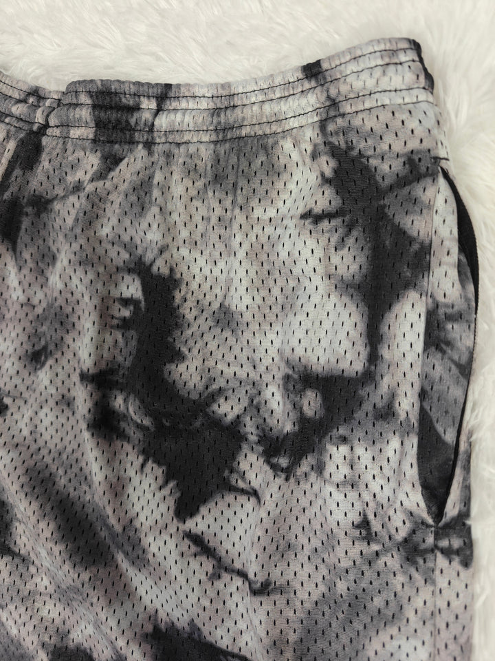 Mens Champion Mesh Athletic Shorts Black Gray Tie Dye Size Large