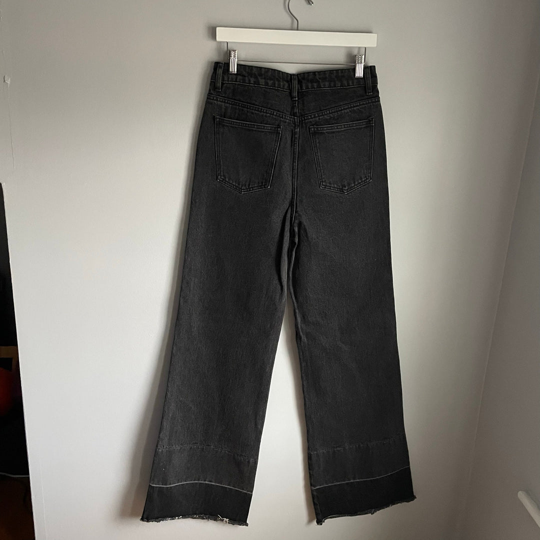 Robert Rodriguez Black High Waist Minimalist Boho Wide Leg Jeans size 28"