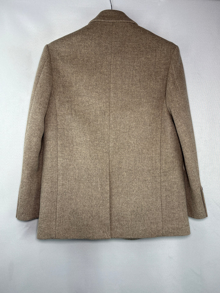 Unisex Dunst Small Oatmeal Beige Layered Wool Blazer