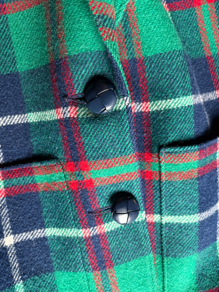 Vintage 60s 70s Pendleton Wool Tartan Plaid Blazer Jacket Made in USA