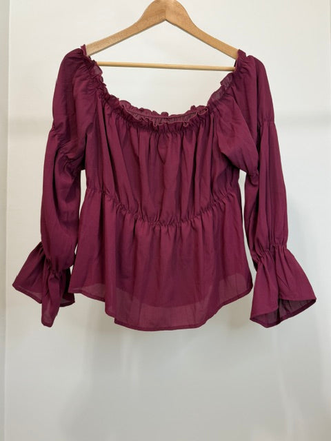 SHEIN Curve Off Shoulder Peplum Tops Bundle 0XL 1XL Set of 2