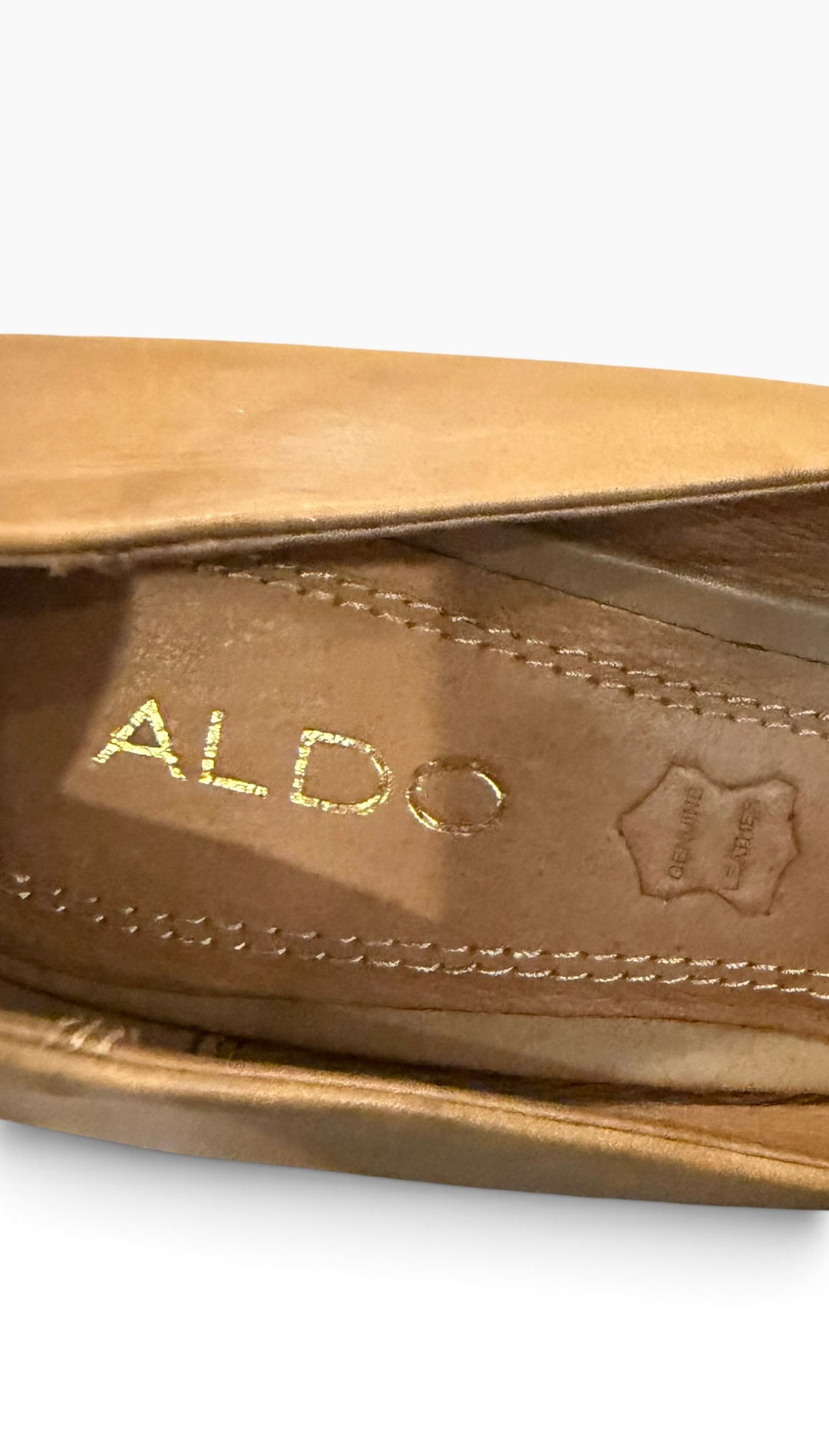 ALDO Tan Beige Genuine Leather Platform Pumps Heels Size 9 Nude Stiletto