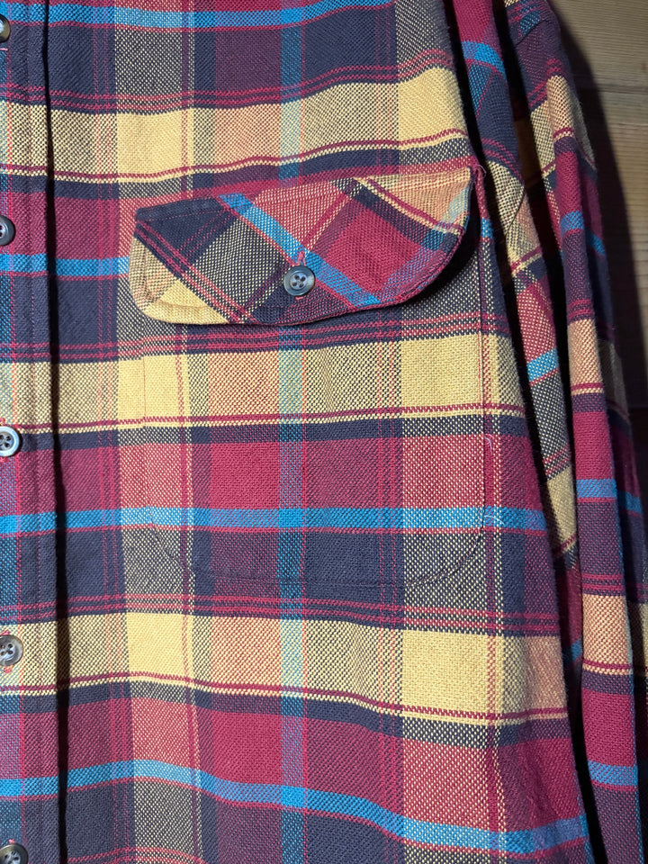 Mens XL Field Gear Plaid Flannel Button Down Cotton Work Shirt