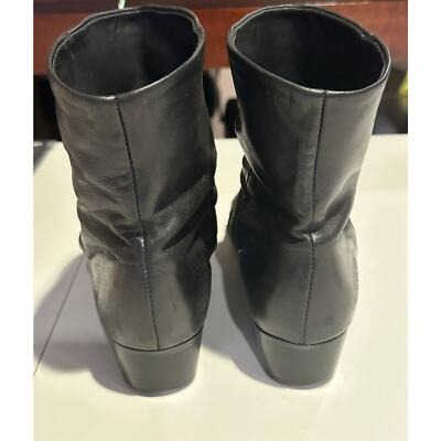 Women's Munro Slouch Pull on Booties Black Soft Leather Size 5.5