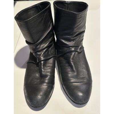 Women's Munro Slouch Pull on Booties Black Soft Leather Size 5.5