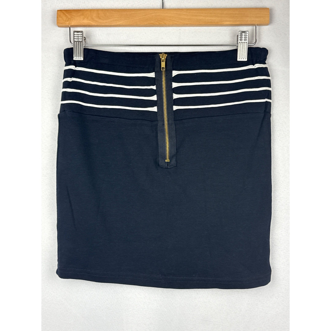 Smoove Womens Nautical-Style Skirt S/M Navy & White Cotton