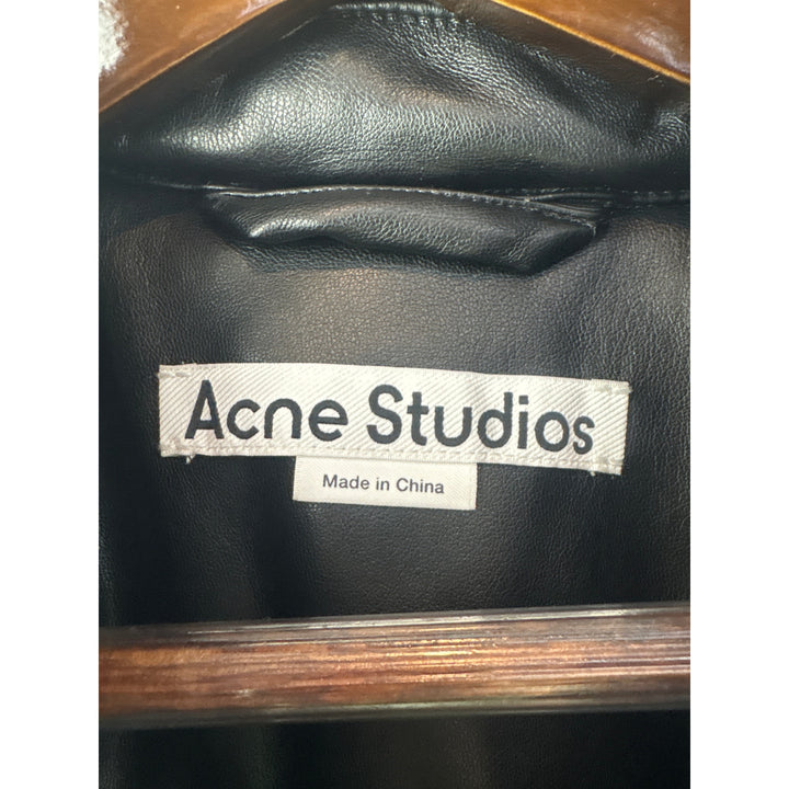 Women’s Acne Studios Medium Black Leather Bomber Jacket