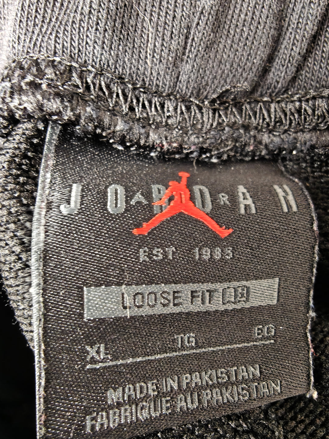 Mens Jordan Loose Fit Jogger Sweatpants Black Size XL