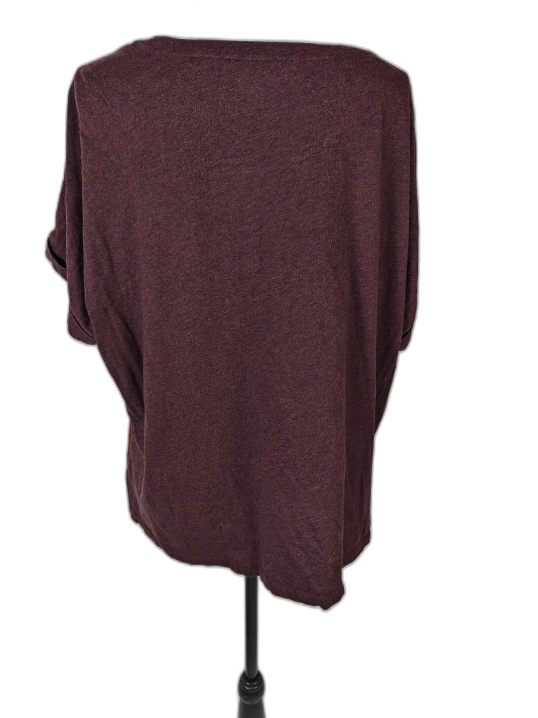 Women Ann Taylor LOFT Lace Front Blouse Burgundy Size XL