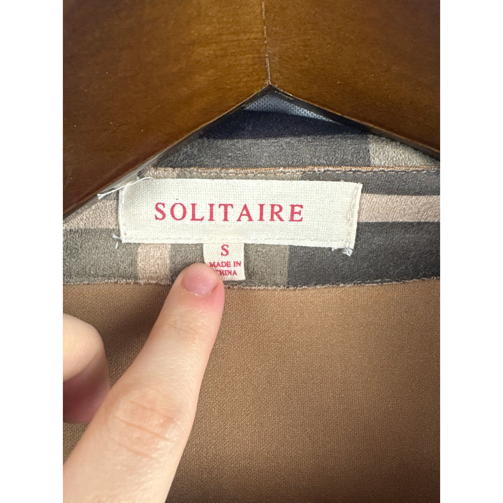 Women’s Solitaire Small Navy, Grey, & Cream Plaid Trenchcoat