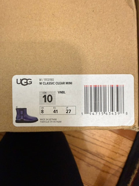 UGG Classic Clear Mini Waterproof Boots Violet Purple Sz10