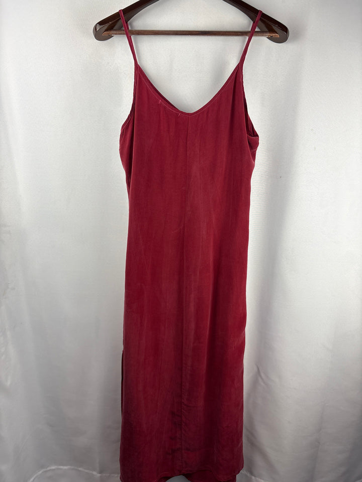 Women’s Stateside Large Wine Red Suede Sleeveless Maxi Dress