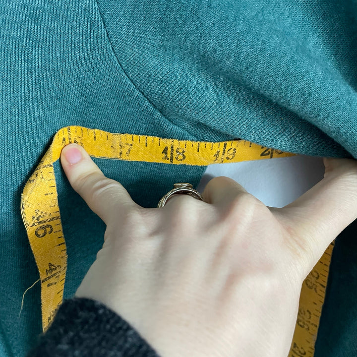 Sol Angeles Teal Sweater Dress Cozy Terry Crewneck Preppy Classic Size Small