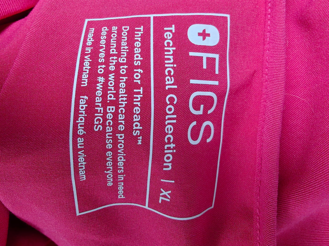 Womens FIGS Catarina Scrub Top Hot Pink Size XL