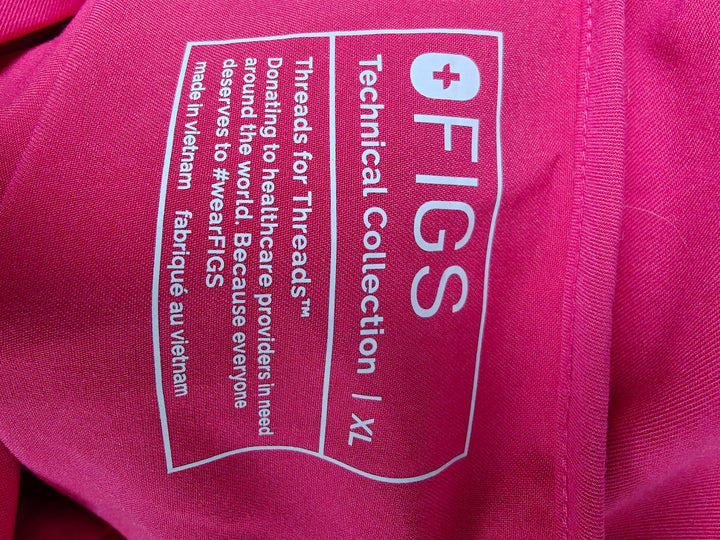 Womens FIGS Catarina Scrub Top Hot Pink Size XL