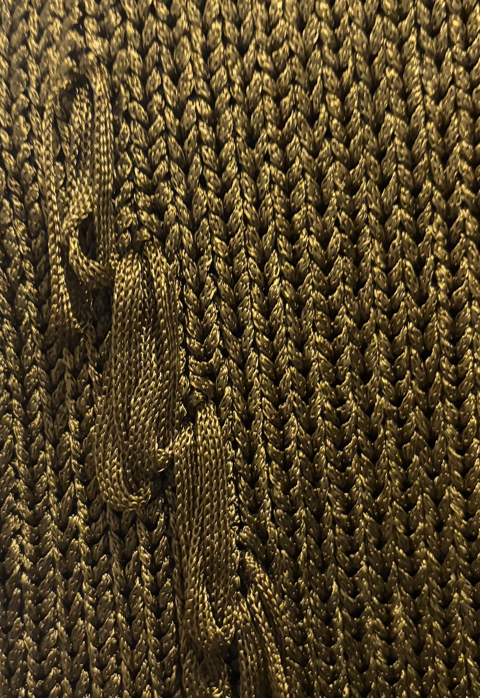 H&amp;M Edition Olive Green Metallic Chunky Knit Loop Tank Top Size Medium NWT