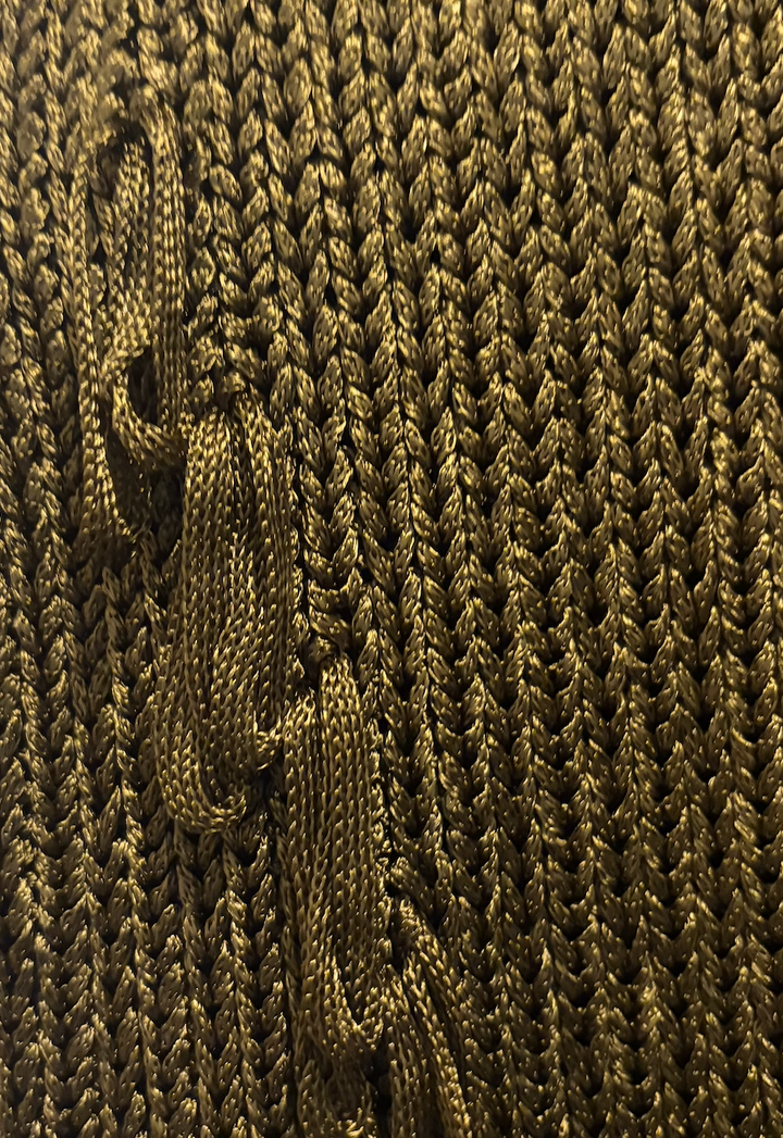 H&amp;M Edition Olive Green Metallic Chunky Knit Loop Tank Top Size Medium NWT
