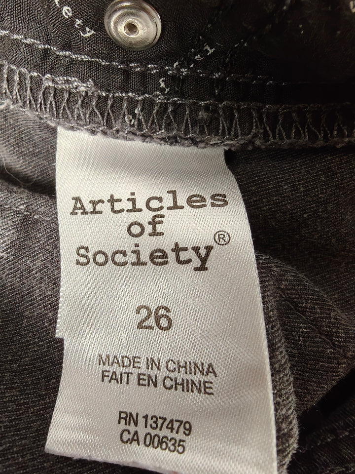 Womens Articles of Society Skinny Jeans Gray Size 26
