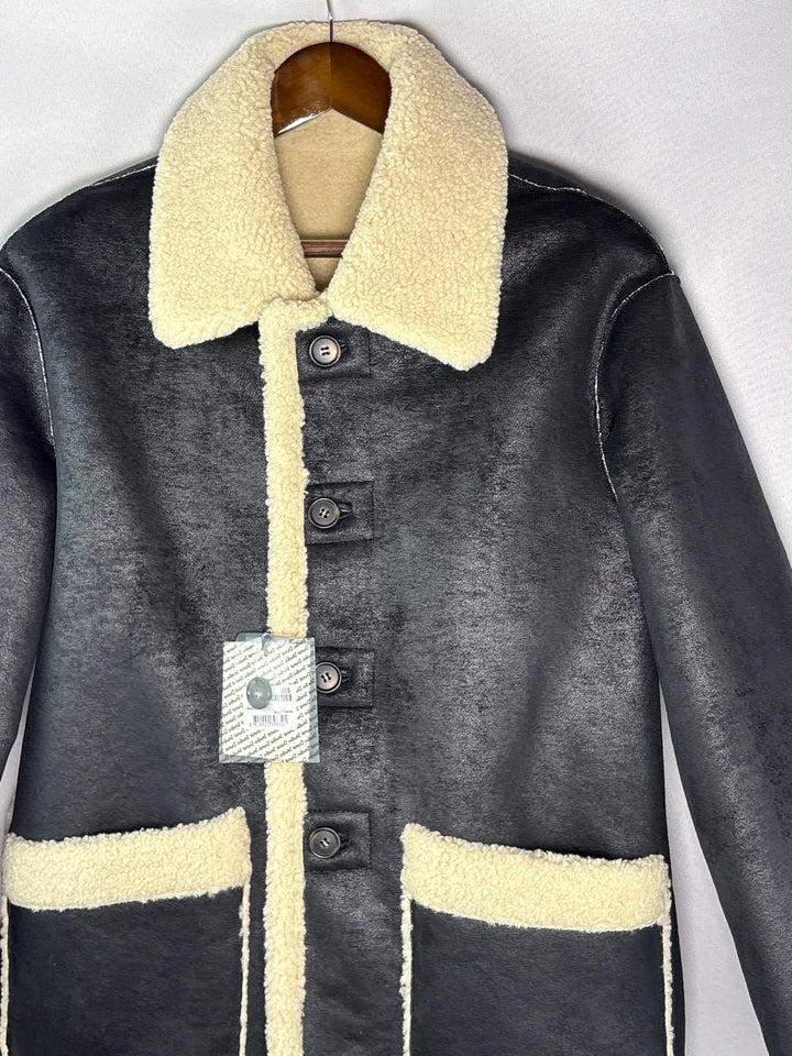 Dunst Unisex Small Reversible Black &amp; Cream Shearling Jacket