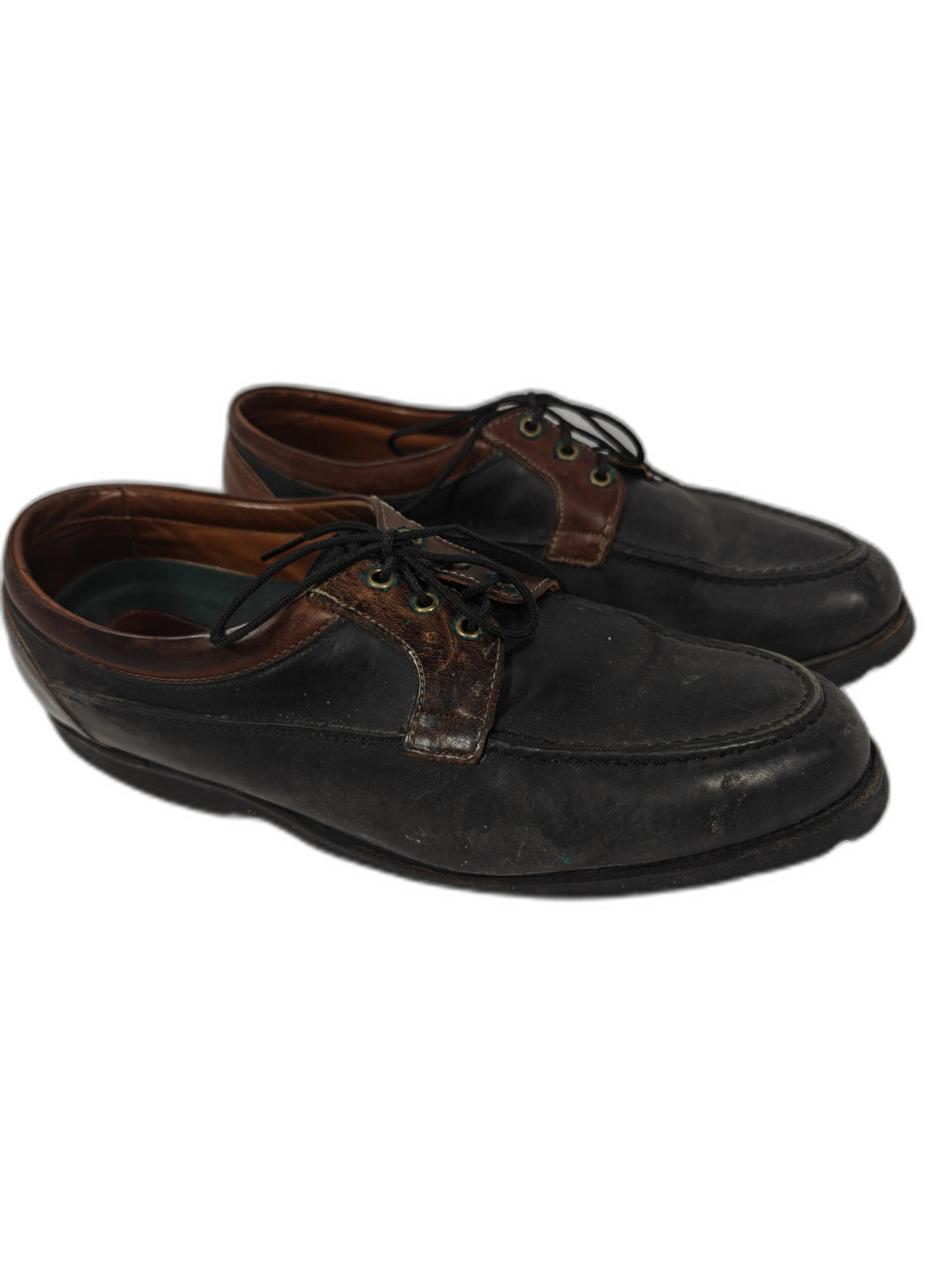 Mens Allen Edmonds Leather Moc Toe Oxford Shoes Black Brown Size 13
