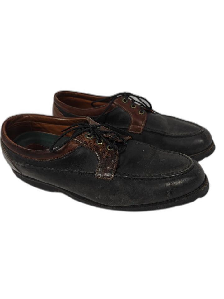 Mens Allen Edmonds Leather Moc Toe Oxford Shoes Black Brown Size 13