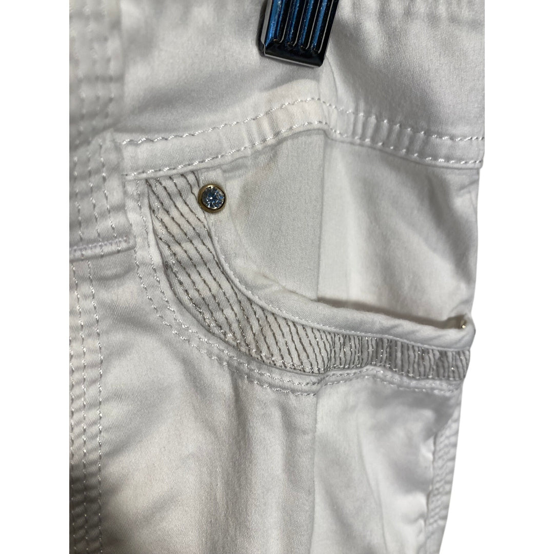 White House Black Market Women's White Cargo Style Pants Size 6