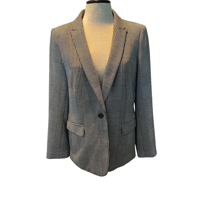 Women's Calvin Klein Houdstooth and Striped Blazer Size 14