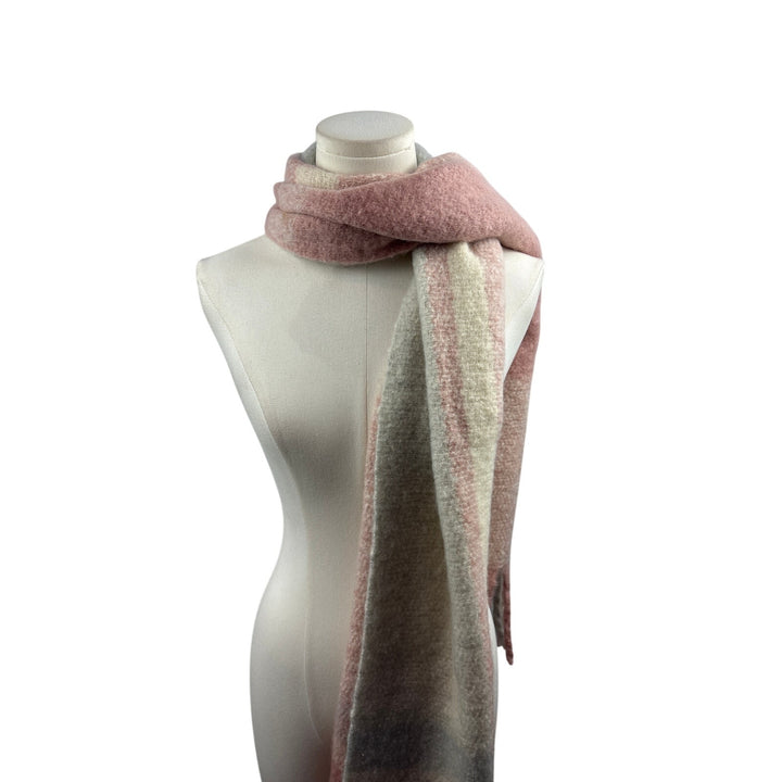 Women’s Altar’d State O/S Blush, Cream, & Grey Plush Scarf