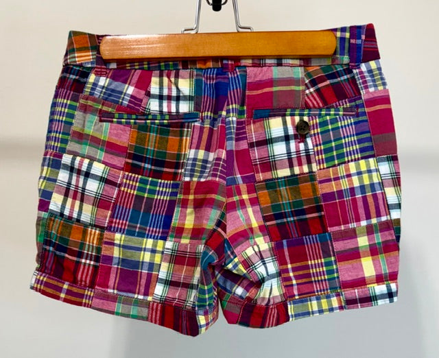 J.Crew Patchwork Madras Shorts – City Fit Sz0/XS