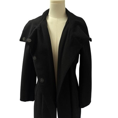 Betabrand Womens Black Wool Hooded Coat L