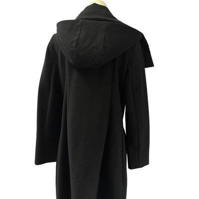 Betabrand Womens Black Wool Hooded Coat L