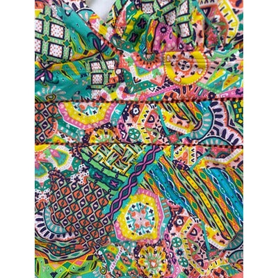 Bleu Rod Beattie Womens One-Piece Swimsuit Size 16 Multicolor Criss-Cross Back