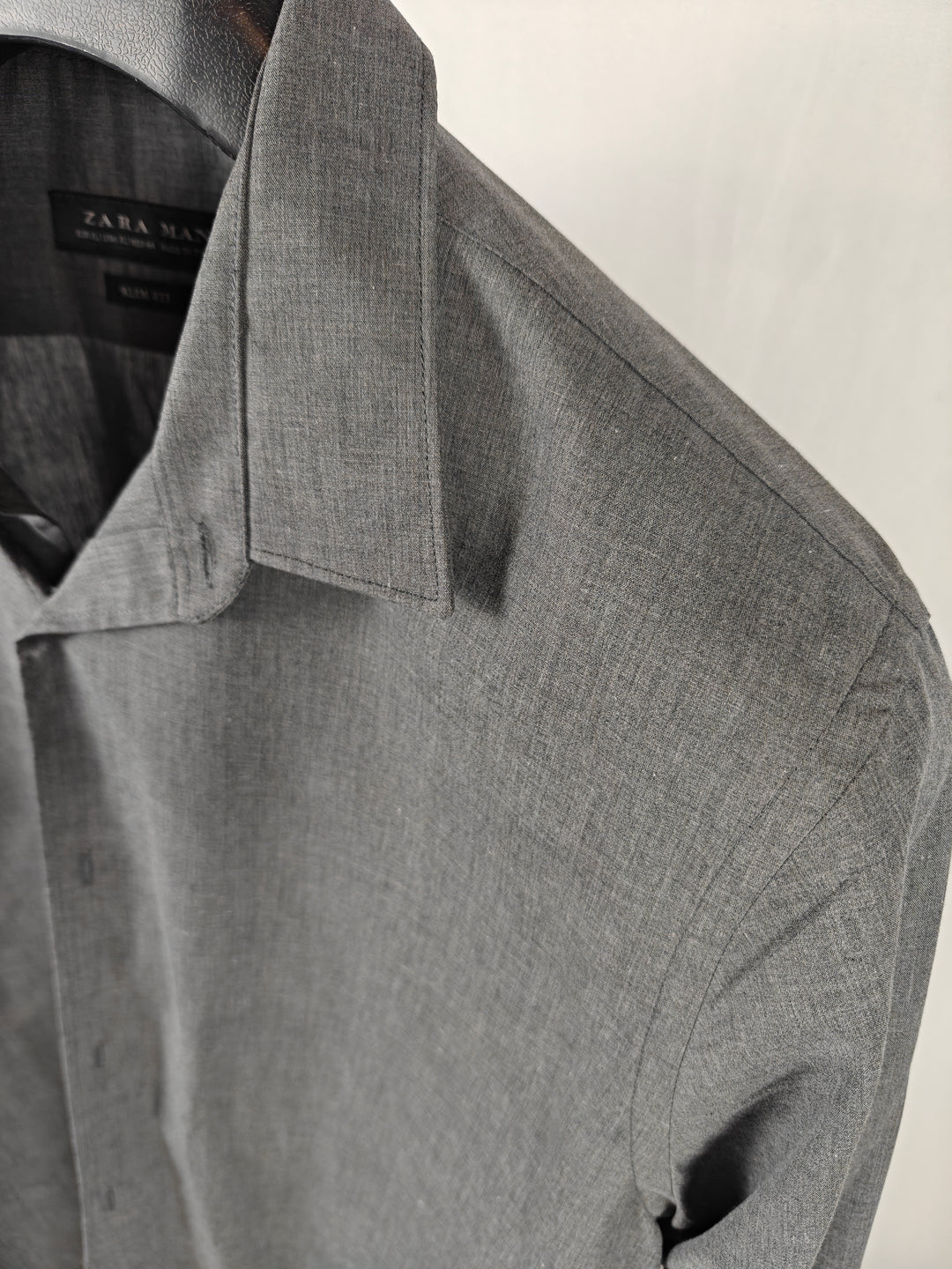 Men’s Zara Man Slim Fit Dress Shirt Gray XL