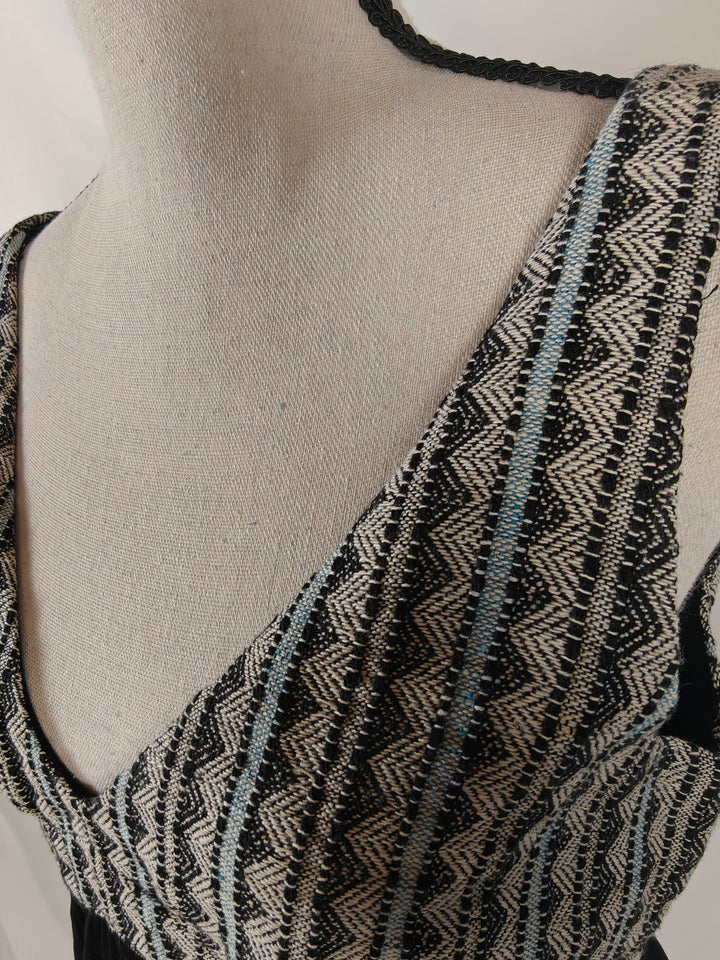 Women’s Ladakh Sleeveless Babydoll Dress Black Blue Size 4