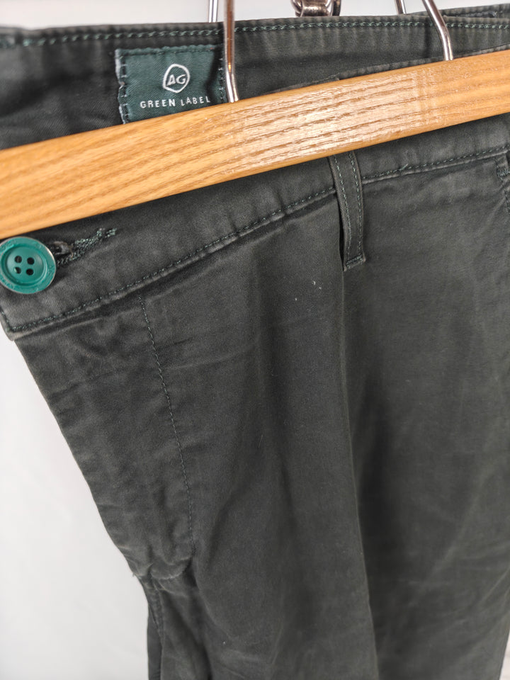 Mens AG Adriano Goldschmied Graduate Trousers Green Size 38
