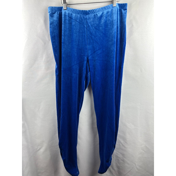 Women’s Shavonne Dorsey Royal Blue Velvet Leggings Size XL