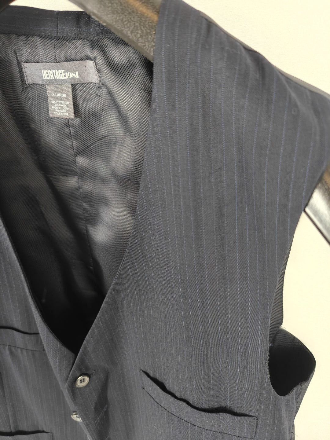 Men’s Heritage 1981 Pinstripe Suit Vest Navy Blue XL
