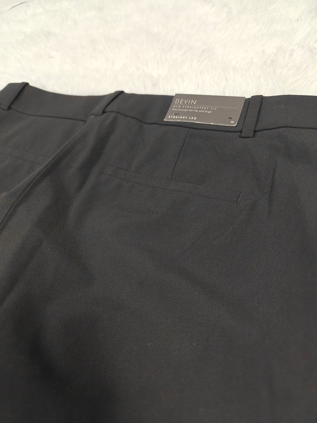 Ann Taylor Devin Fit Black Straight Leg Dress Pants Size 12
