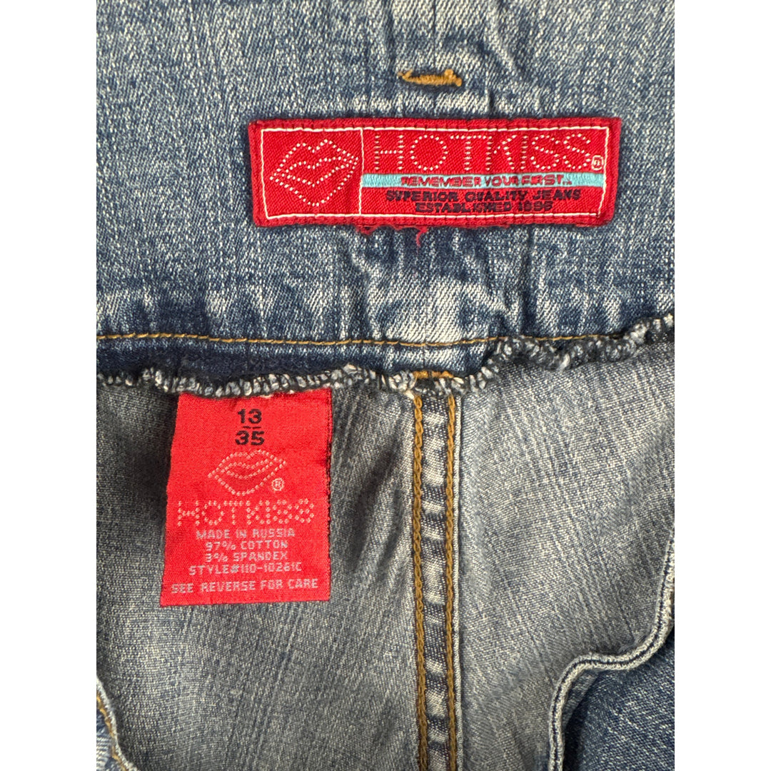 Women’s Hot Kiss Size 13 Light Wash Blue Wide Leg Jeans w/ Back Slits