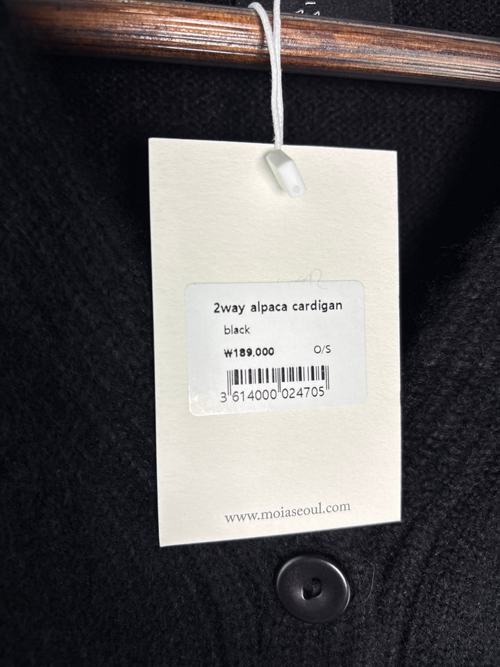 Womens Moia Black Alpaca Wool Blend V Neck Button Cardigan One Size Fits All